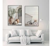 LTjiajuypd Minimalist Mediterranean Shadow Print Poster Neutral Pottery Boho Cactus Wall Art Print Home Canvas Print Painting Decor 60x90cm-2pcs Frameless