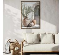 LTjiajuypd Minimalist Nature Botanical Olive Tree Pottery Poster Mediterranean Still Life Canvas Painting Wall Art Rustic Home Decor(50x70cm)