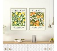 LTjiajuypd Modern Italian Fruit Wall Art Canvas Painting Orange Sorrento Lemon Nordic Poster Print Kitchen Dining Room Home Decor 60x90cm-2pcs Frameless