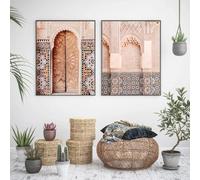 LTjiajuypd Modern Prints Moroccan Architecture Photography Islamic Canvas Painting Art Hall Living Room Bedroom Decoration Painting 30x40cm-2pcs Frameless