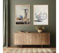 LTjiajuypd Rustic Kitchen Bread Egg Still Life Vintage Poster Canvas Paintings Wall Art Pictures For Living Room Hotel Home Decor(35x50cm-2Pcs)