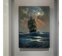 LTjiajuypd Ship Canvas Painting Wall Art Vintage Sailing Ships Poster boating ship Print Wall Art Picture for Living Room Home Decor 70x100CM Frameless