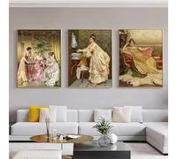 LTjiajuypd The Renaissance Women Portrait Poster Vintage Victorian Feminine Canvas Painting Prints Wall Art Living Room Home Decor Mural(30x50cm-3Pcs)
