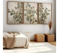LTjiajuypd Vintage Eucalyptus Tree Branch Canvas Print Painting Poster Rustic Farmhouse Botanical Art Prints Wall Home Decor(50x70cm-3Pcs)