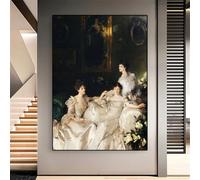 LTjiajuypd Vintage Poster The Wyndham Sisters Victorian Portrait Prints Maximalist Wall Art Canvas Painting Pictures Home Decor(35x50cm)