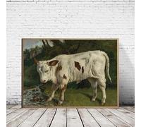 LTjiajuypd Vintage Rural Animals Poster Cows Forest and Pasture Canvas Prints Painting Farmhouse Wall Art Picture Office Home Decor(60x90cm)