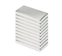 LTKJ 10 Pack Rectangular Neodymium Bar Magnets, Silver, Rare Earth Magnets For Multi-Use, Fridge, Crafts or DIY (40x20x5mm)