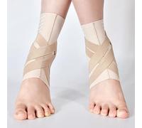 LTLCLZ 1Pair Ultra Thin Ankle Support Men Women Ankle Brace Guard Compression Sleeve Straps Ankle Sprain Recovery Sports Gym Fitness,Flesh,M