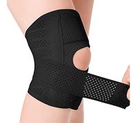 LTLCLZ 1Pcs Compression Knee Brace Support Breathable Adjustable Knee Support For Sports Injuries Arthritis Relief Joint Pain,Black Right,XXL
