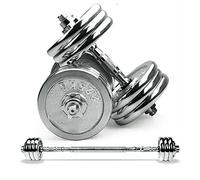 LTLCLZ Fitness Dumbbell Weight Home Gym Electroplating Dumbells Barbell Set Dual Use Adjustable Barbell For Body Workouts,30KG