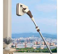 LTLJX Magnetic Glass Cleaner, Double-Side Magnetic Glass Wiper with 360° Rotation Head and Extension Pole Home Cleaning Wiper for High-Rise Windows 5-35cm,White