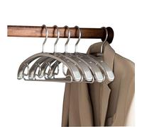 LTLWSH Aluminum Coat Hangers 5 Pack, 17" Extra Smooth & Durable Metal Shirt Dress Hanger, Light & Sturdy Metal Rack for Jacket Trouser Pant Slack,Silver