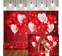 LTLYH 10x8ft Valentine's Day Photo Background red Love Backdrop Mother's Day Background Anniversary Party Girl Birthday Decor Supplies Vinyl 126...