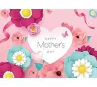 LTLYH 7x5ft Happy Mother's Day Backdrops Love Heart Photography Background Purple and Pink Flowers Photo Background for Party Studio Props 130…