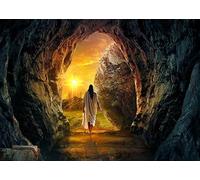 LTLYH 7x5ft He is Risen Easter Backdrop Spring Christian Cross Jesus Photography Background Religious Party Decorations Photo Banner Booth Props 296