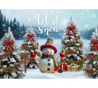 LTLYH 7x5ft Merry Christmas Banner Dcorations Winter Snowman Backdrop Let It Snow Backdrop Christmas Party Decor for Kids Family 345