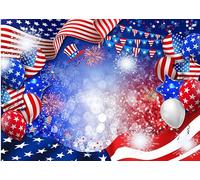 LTLYH 7x5ft Patriotic Backdrop for Photography American Flag and Balloon Veterans Day Background 4th of July Patriotic Party Decoration Photo Studio Booth Banner 300
