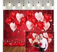 LTLYH 7x5ft Valentine's Day Photo Background, red Love Backdrop, Mother's Day Background Anniversary Party Girl Birthday Decor Supplies Vinyl 126