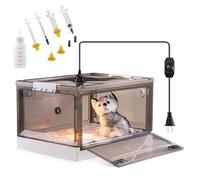 LTM Incubator for Newborn Puppies and Kittens, Nebulized Oxygen Intensive Care Unit for Dogs and Cats, Pet Incubator with Nebulization Kit and Pet Heating Iamp, Temperature Detection and Cotton Pad