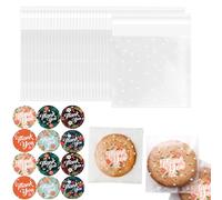 LTMMC 100 Pcs10cm *10 cm+4 Clear Cookie Bags Cellophane Self Seal Bags