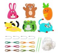 LTMMC 6Pcs Kids Sewing Kit, Kids Felt Animal Sewing Kit, DIY Craft Set
