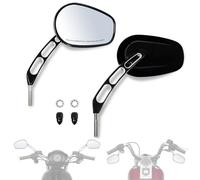 LTMOTO Rearview Mirrors for Harley Davidson 1982-2022 Touring Road Glide FLTRX Electra Glide FLHT Road King FLHR Street Glide FLHX Sportster Dyna Softail models,for Harley Edge Cut Mirrors Black