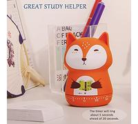 Ltmxy Kitchen Timer Cute Craft 60 Minutes Timer Mechanical Wind Up Egg Timer Cooking Timer Home Decor (Red Fox)