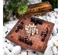 Ltmxy Viking Chess Set, Hnefatafl Board Game - Wooden Chess Set for Adults/Kids, Travel Chess Sets with Checkerboard