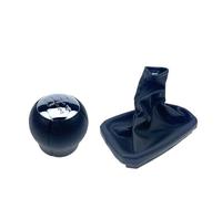 LTQSIV for OPEL for Corsa C for TIGRA B for Combo C 5 Speed Manual Gear Shift Knob Leather Gaiter Boot Cover Handbrake Case(Chrome 2Pcs)