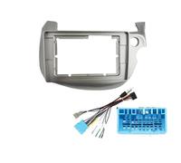 LTQSIV Stereo Panel Frame 10 Inch For FIT For JAZZ 2008-2013 Car Android DVD Player Radio Trim Plastic Dashboard Screens Auto Frame Cables Harnes(Frame D and Cable A)