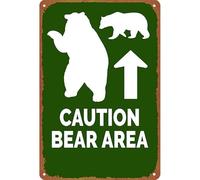 LTRAJUYNH Bear Crossing Warning Sign Vintage National Park Humor 12x8 Inch