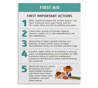 LTRAJUYNH Drowning Rescue First Aid Poster for Beach Training | Training Wall-Art poster teaching drowning first aid for beach(Framed,08x12inch(20x30cm))