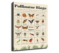 LTRAJUYNH Nature Inspired Pollinator Bingo Poster Educational Game Wall-Art for Gardeners Wildlife Enthusiasts Outdoor Science Learning(Unframed,08x12inch(20x30cm))