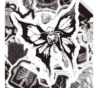 LTSCLO 100 Pcs Gothic Stickers - Black & White Gothic Waterproof Vinyl Skull & Graffiti Stickers for Laptop, Luggage, Notebook, Skateboard, Cars, Motorcycle, Bicycle
