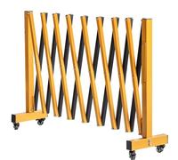 LTSEAME 11FT Industrial Expandable Barricade Folding Security Gate with Wheels,Retractable Driveway Gate with Aluminum Fence