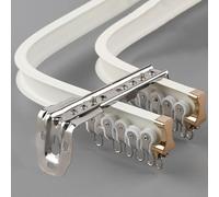 LTSRLL Aluminium Curtain Rail Flexible Curtain Double Track For Straight Or Bay Windows Shower Curtain Rods - Not Easy To Break - Easy To Bend(Color:White-wall,Size:5m/16.4ft)