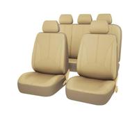 LTSRLL Car Seat Covers for Fi-at 500L 2014+, PU Leather Seat Covers Protectors Cushion Full Set Waterproof Breathable Interior Seat Accessories,G/Beige