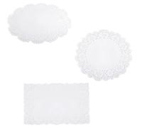 LTSVBO 150Pcs Lace Paper Doilies, Assorted Round, Rectangular, and Oval Decorative Doilies for Mothers Day Table Decorations, Weddings, Parties, Cakes, Crafts, and Table Settings