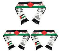 LTSVBO 3 Pcs Palestine Scarf, Double Side Flag, Palestine Decor Accessories, Satin Shawl for Women Men Wedding Holiday Gifts