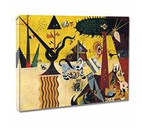 Ltt-Ydd-Ccl Joan Miro《The Tilled Field》Canvas Painting for Living Room Home Decoration Abstract Canvas Wall Art for Bedroom Wall Decor Framed Wall Art Easy to Hang(55x77cm-22x30inch-Framed)