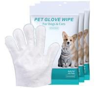 ltteea 18 Pieces Pet Wipes for Dog and Cat Cleaning Gloves Deodorizing Hypoallergenic Grooming Wipes for Fur Face Paws Ears Butt,Waterless Wash Free Pet Glove Wipes for Daily Care & Traveling