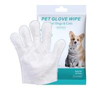 ltteea 6 Pieces Pet Wipes for Dog and Cat Cleaning Gloves Deodorizing Hypoallergenic Grooming Wipes for Fur Face Paws Ears Butt,Waterless Wash Free Pet Glove Wipes for Daily Care & Traveling