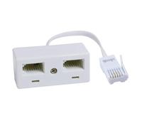 ltteea BT Telephone Splitters 2 Way, Phone Double Socket Splitter UK Telephone RJ11 Male Plug to 2 Female Extender for UK Landline Telephone FAX Modem Cable Adapter and Converter
