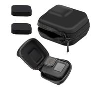 ltteea Mini Black Storage Bag Case Silicone Lens Cap Cover for GoPro Hero 13/12/11/10/9/8,Hard Shell Travel Carrying Case Accessories for GoPro,DJI Osmo Action 2,AKASO,Campark,YI Action Cameras