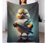 LTTTT Duck 3D Blankets Super Soft Cosy & Warm Blanket for Sofa Or Bed Flannel Machine Washable Comfortable & Stylish 130×150cm