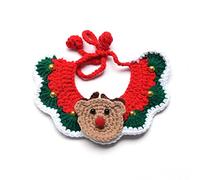 LtuzPet Knitted Cat Dog Collar for Christmas Adjustable Bib Winter Warm Pet Collars Kitten Neck Accessories
