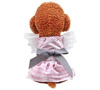 LtuzPet Plaid Dog Dress Outfit Cat Apparel Puppy Skirt Tutu with Bow knot Pet Clothes Girl for Party