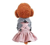 LtuzPet Vintage Plaid Dog Dress Skirt Spring Puppy Dog Dress Cross Back Kitten Puppy Dress for Small Pets Girls