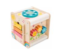 Le Toy Van - Wooden Educational Petilou Multi-Sensory Activity Cube With Spinning Wheel | Suitable For Boy Or Girl 1 Year Old +