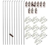 Ltvystore 10Pcs Adjustable Pushrod Connector Linkage Stopper 1.3mm & 10Pcs Nylon Control Horns 21x10 mm & 10Pcs 1.2 x 210mm Z Push Rods Parts Compatible for RC Airplane Plane Boat Replacement